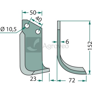 Nóż glebogryzarki 180GRI-06L 7636