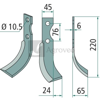 Nóż glebogryzarki 180GRI-08R 9253
