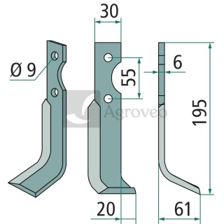 Nóż glebogryzarki 180GRI-11R 10203