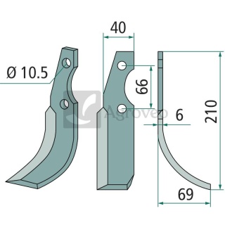 Nóż glebogryzarki 180GRI-12R 21385
