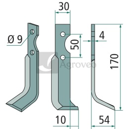Nóż glebogryzarki 180GRI-17L 28036