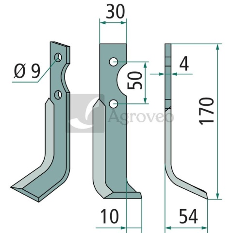Nóż glebogryzarki 180GRI-17R 28035 Nóż glebogryzarki 180GRI-17R 28035