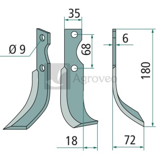 Nóż glebogryzarki 180GRI-21R 48170