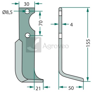 Nóż kątowy 180AGR-02L 125027129