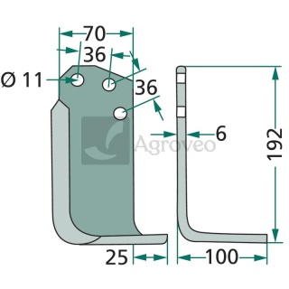 Nóż kątowy 180AGR-03R 06039