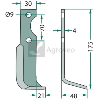 Nóż kątowy 180AGR-05L NH 17548