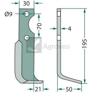 Nóż kątowy 180AGR-06L 125021098