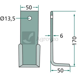 Nóż kątowy 180GAS-01