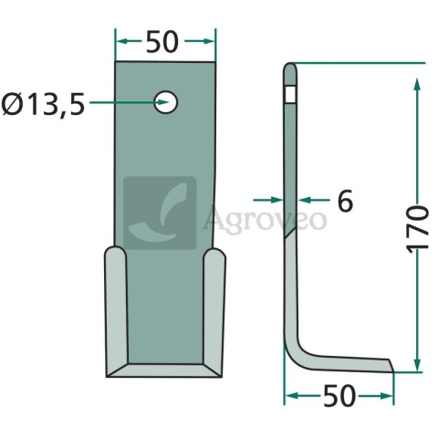 Nóż kątowy 180GAS-01 Nóż kątowy 180GAS-01