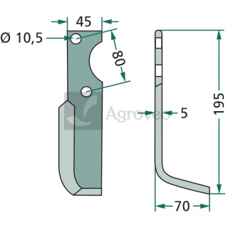 Nóż kątowy 180GOL-30R 8834