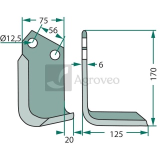 Nóż kątowy 180HOL-01R 1832442310