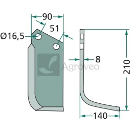 Nóż kątowy 180HOW-20L