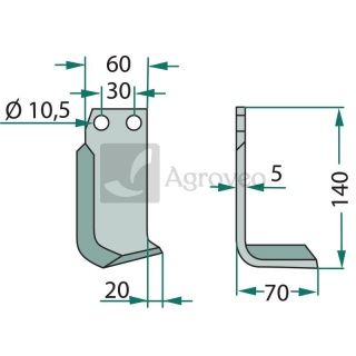 Nóż kątowy 180LAN-51L