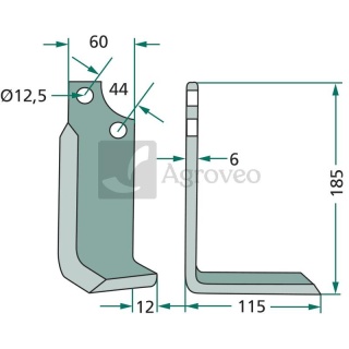 Nóż kątowy 180MAS-02R 19100415