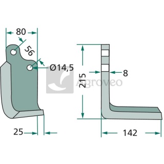 Nóż kątowy 180MAS-04R 01110428