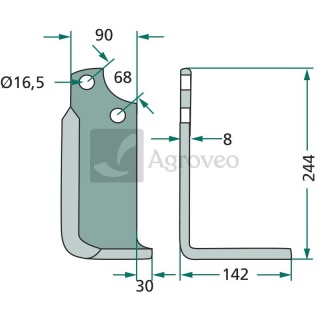 Nóż kątowy 180MAS-07R 20100414