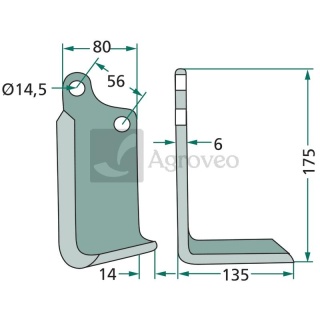 Nóż kątowy 180MAS-11L 02108431