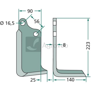 Nóż kątowy 180MAS-15L 24100405