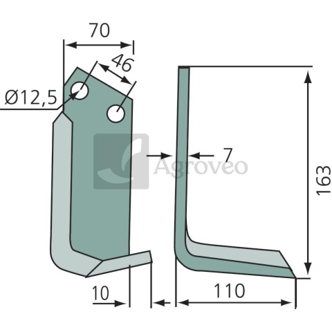Nóż kątowy 180MUR-05R 12.000.70 Nóż kątowy 180MUR-05R 12.000.70