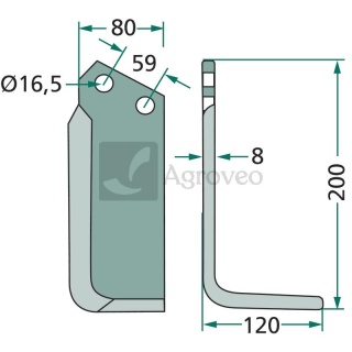 Nóż kątowy 180RAB-04R 84154201