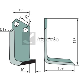 Nóż kątowy 180SOV-05R