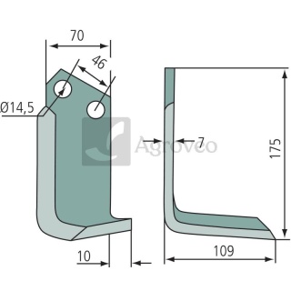 Nóż kątowy 180SOV-06L 12002500