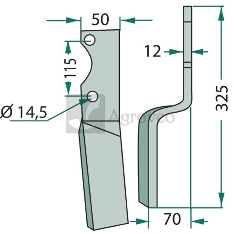 Nóż rotacyjny 180HOW-54L 181745 Nóż rotacyjny 180HOW-54L 181745