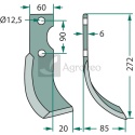Nóż wygięty 180ADR-01R 74-75 HP 24