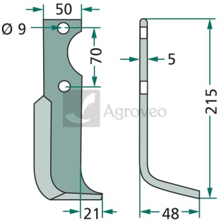 Nóż wygięty 180AGR-12R 6000