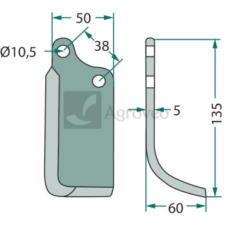 Nóż wygięty 180AGR-18L 1667-06623