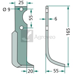 Nóż wygięty 180BCS-01L 69725