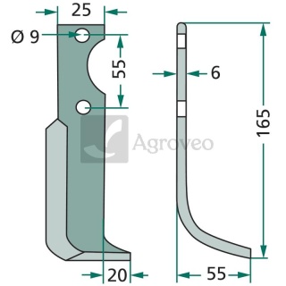 Nóż wygięty 180BCS-01R 69726