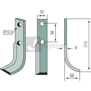 Nóż wygięty 180BER-04R BM10-310