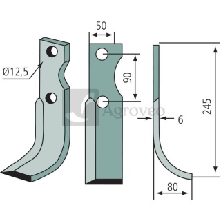 Nóż wygięty 180BER-15L S.310/S-12523