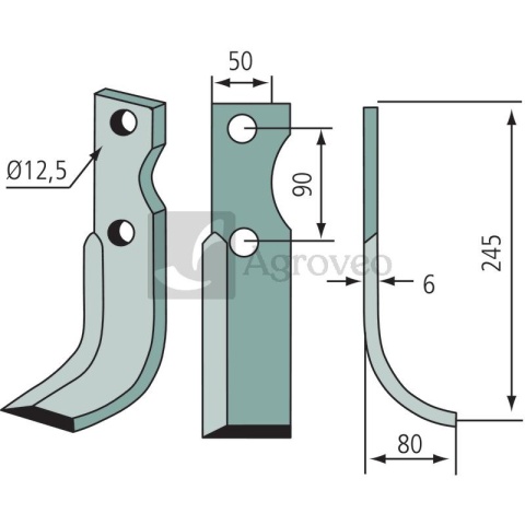 Nóż wygięty 180BER-15L S.310/S-12523 Nóż wygięty 180BER-15L S.310/S-12523
