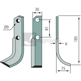Nóż wygięty 180BER-21L S.307