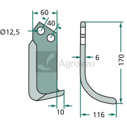 Nóż wygięty 180BRE-14L 40000404