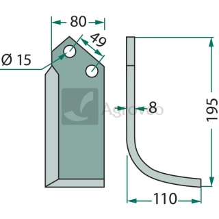 Nóż wygięty 180FER-01L