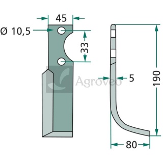 Nóż wygięty 180GOL-17L 9401, 9402