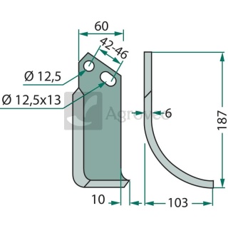 Nóż wygięty 180GOL-28R 9418