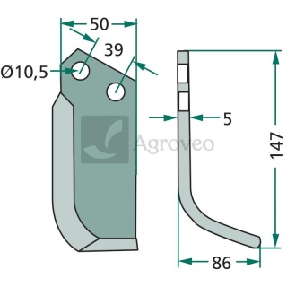Nóż wygięty 180GOL-32L 13546