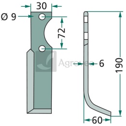 Nóż wygięty 180HAK-51L E 0143-11