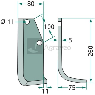 Nóż wygięty 180HOL-57L 1832440610