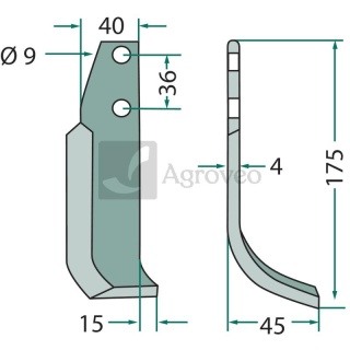 Nóż wygięty 180IND-125L KB-001-006