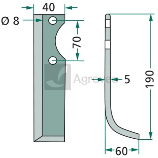 Nóż wygięty 180IND-136L 071.73.121