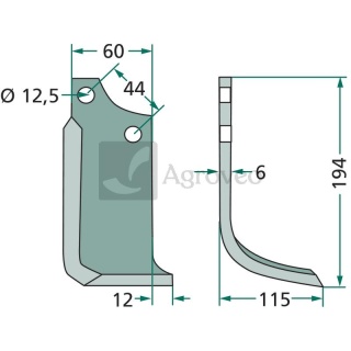 Nóż wygięty 180MAS-01L 19100418