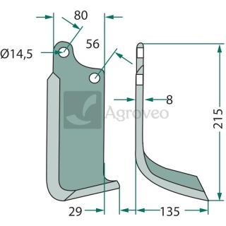 Nóż wygięty 180MAS-03L 01110427