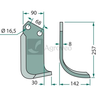 Nóż wygięty 180MAS-06R 20100412