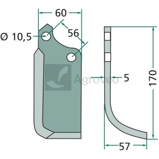 Nóż wygięty 180MAS-08L 21100413