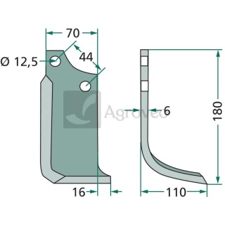 Nóż wygięty 180MAS-18R 19100423